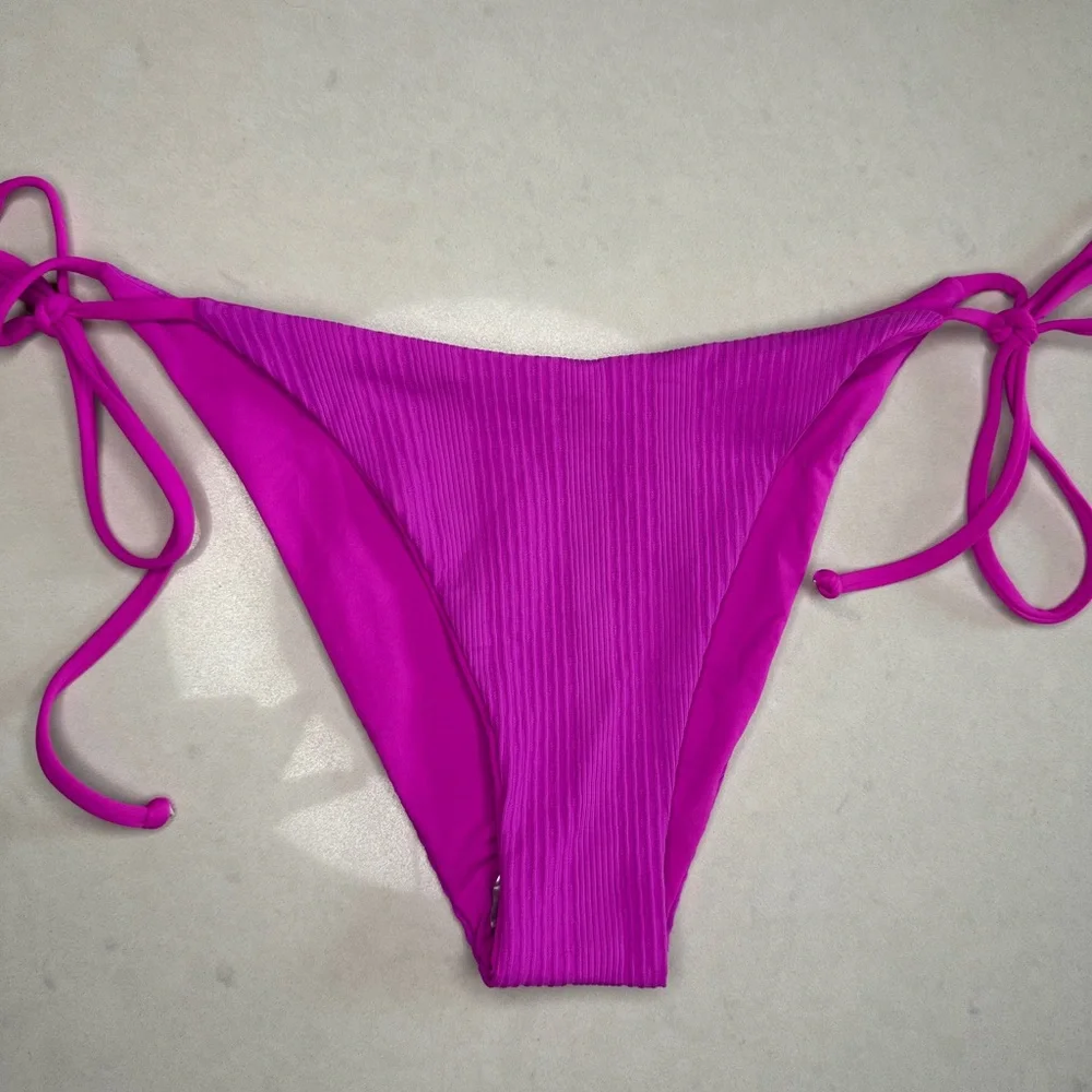 L*Space Ribbed Willow Bikini | Purple Cutout Ring Top & High-Leg Bottom NWT M